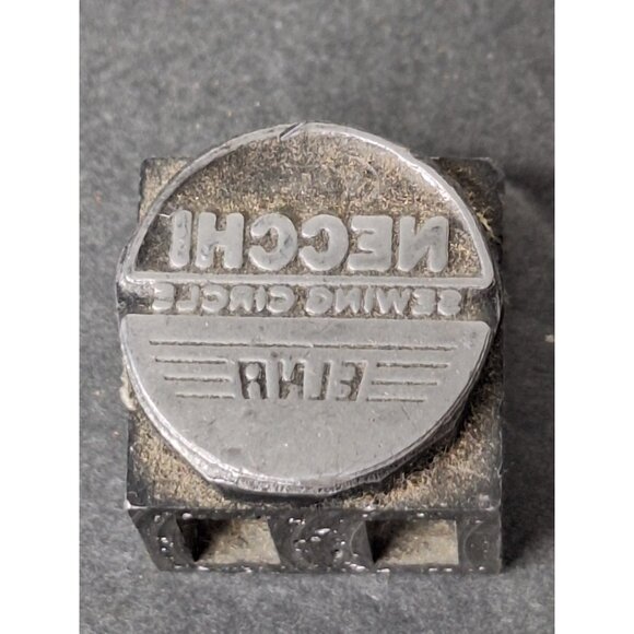 Other - Vintage Letterpress Printing Block Necchi Sewing Circle ELNA Logo